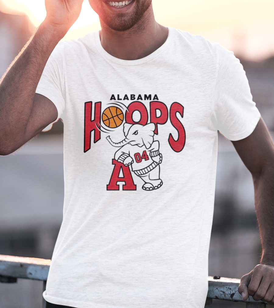 Alabama Hoops Basketball Elephant 04 Sports Team T-Shirt