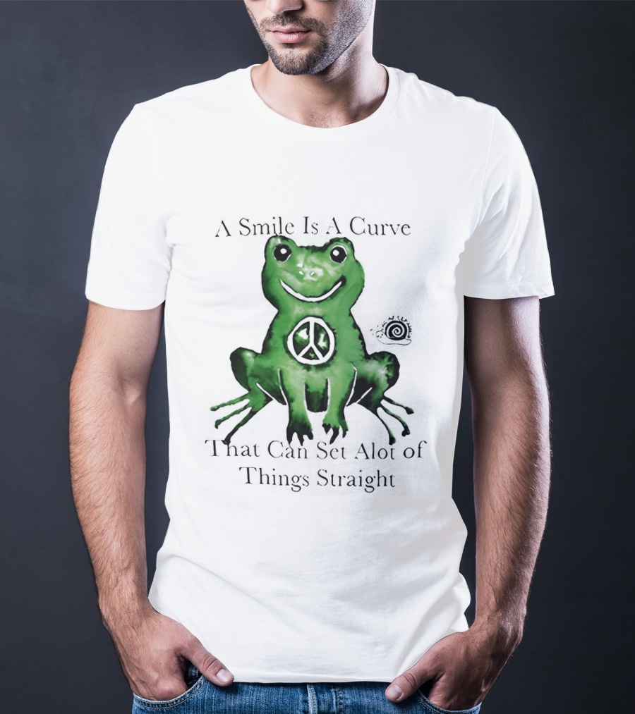 A Smile Is A Curve Peace Symbol On Frog That Can Set A Lot Of Things Straight T-Shirt