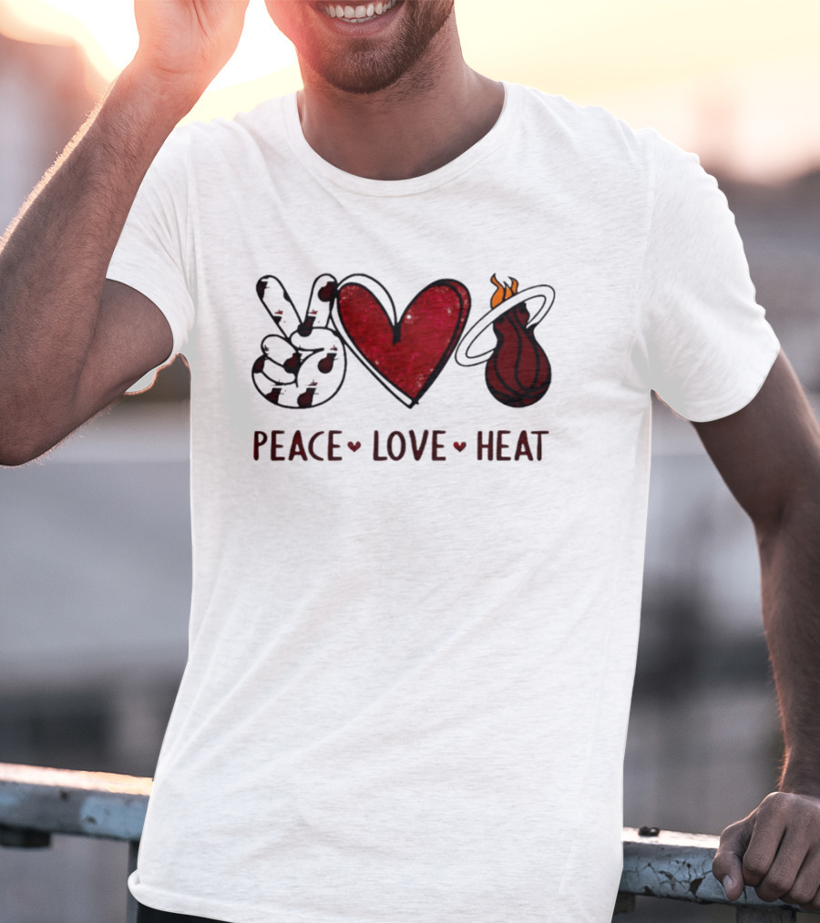 Peace Love Miami Heat Basketball Team Fandom T-Shirt