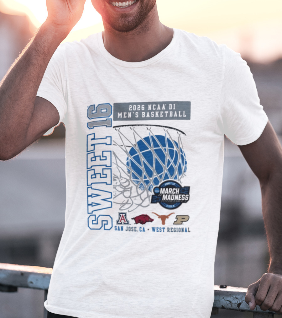 Sweet 16 March Madness 2026 NCAA DI Men's Basketball Tournament San Jose CA West Regional T-Shirt