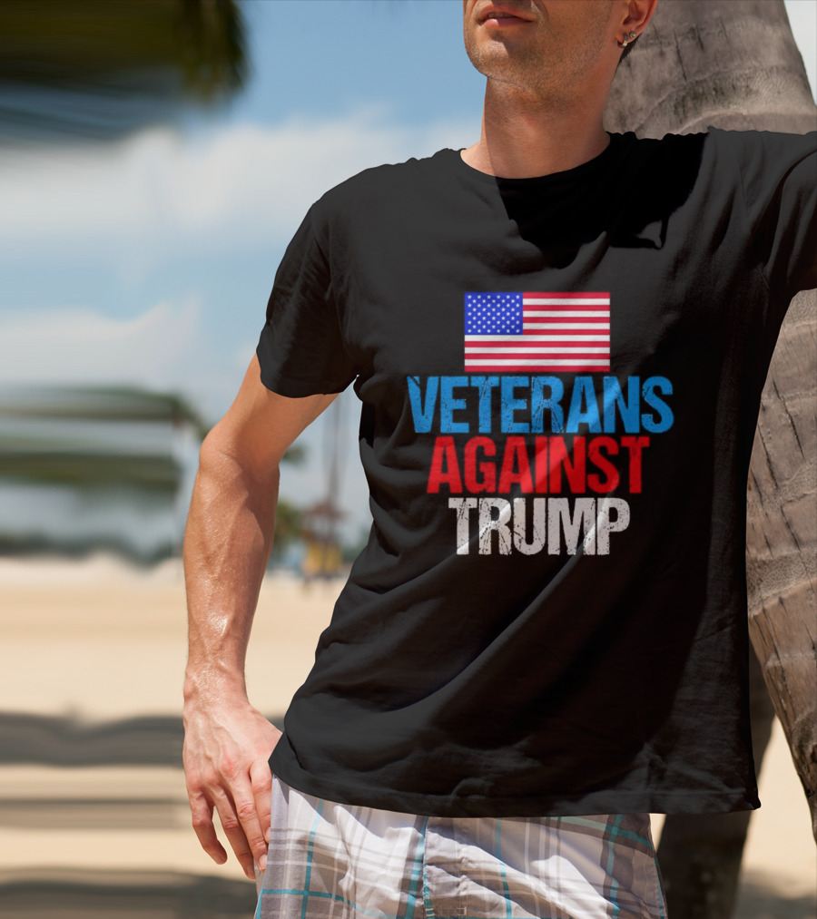 American Flag Veterans Against Trump T-Shirt