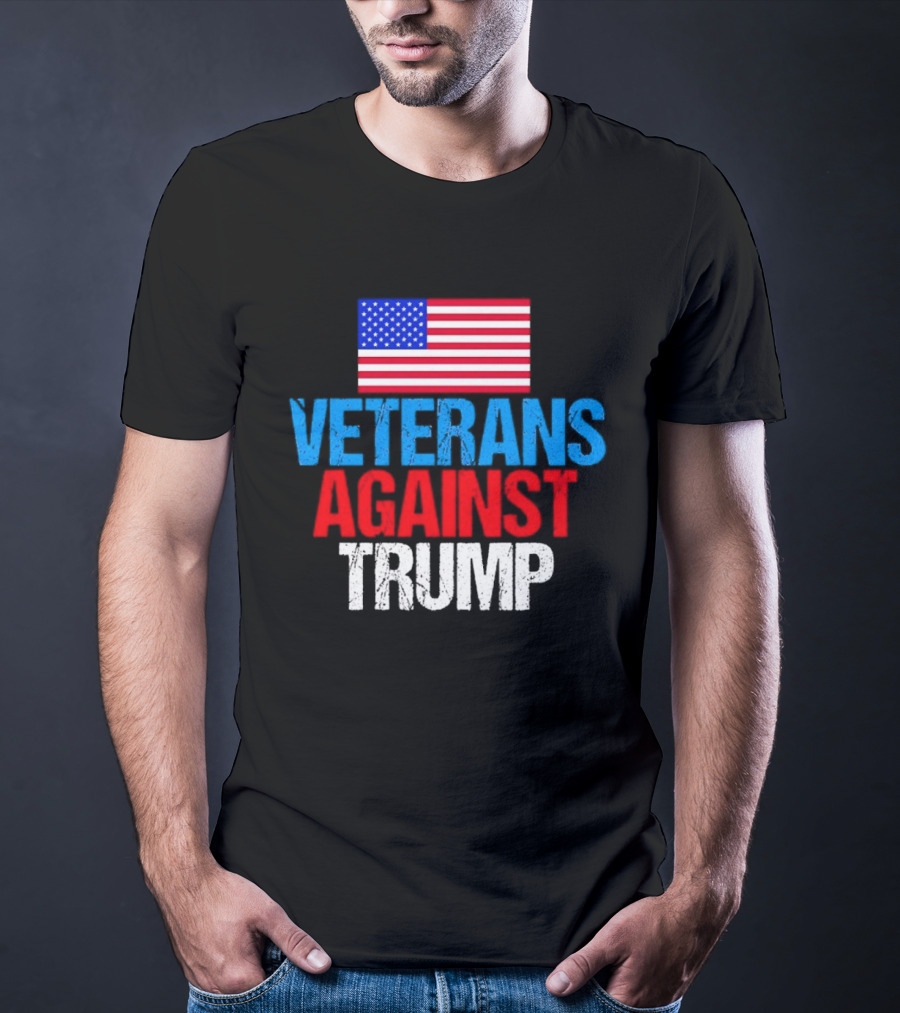 American Flag Veterans Against Trump T-Shirt