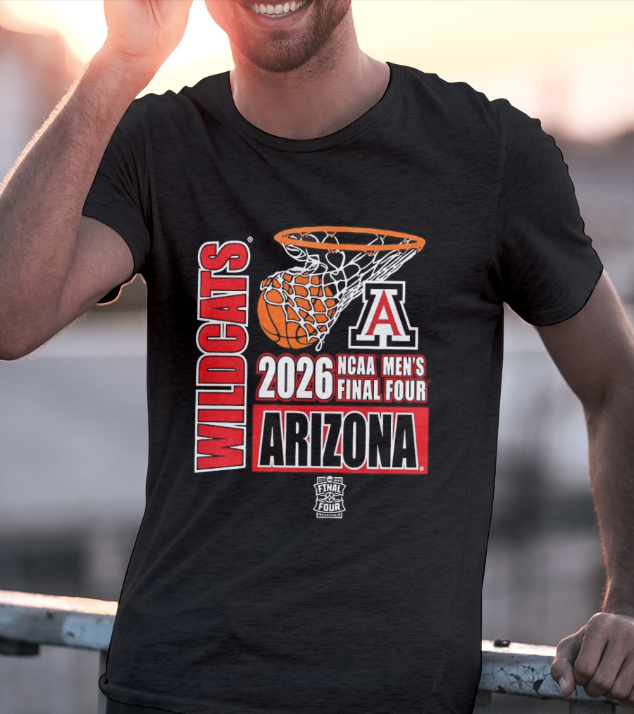 NCAA Men's Final Four 2026 Arizona Wildcats Basketball Nothing But Net T-Shirt