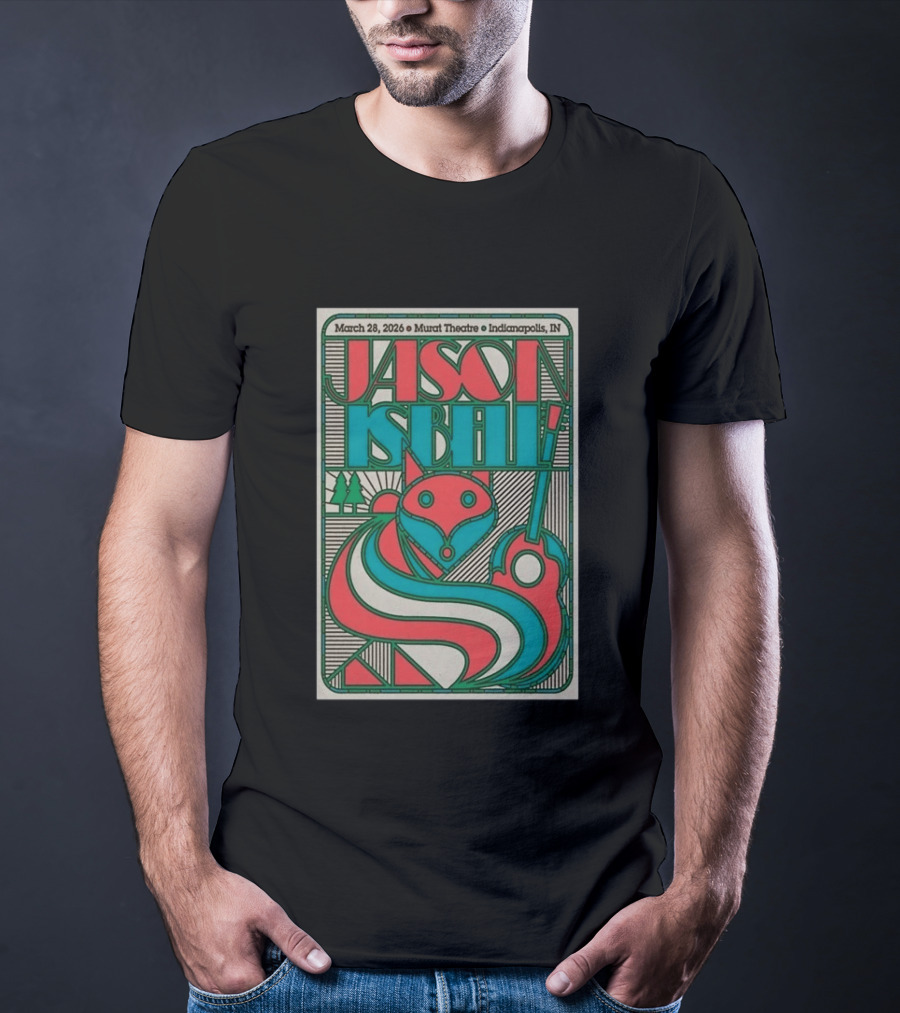 March 28 2026 Jason Isbell Murat Theatre Indianapolis Fox Guitar T-Shirt