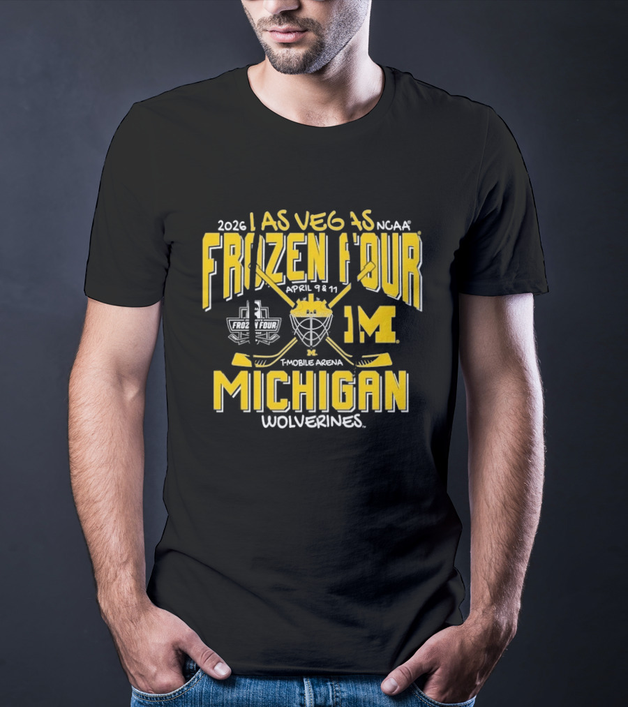 2026 Las Vegas NCAA Frozen Four Michigan Wolverines Mobile Arena T-Shirt