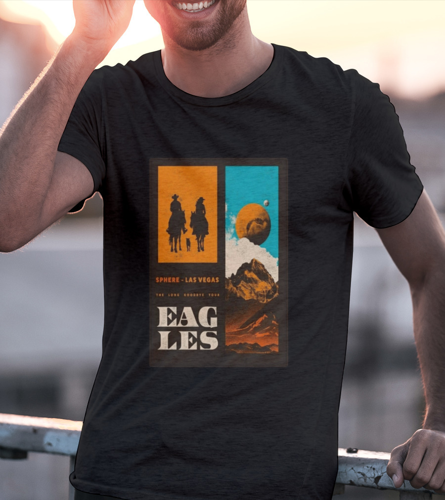Eagles The Long Goodbye Tour 2026 Sphere Las Vegas Cowboys And Mountains T-Shirt
