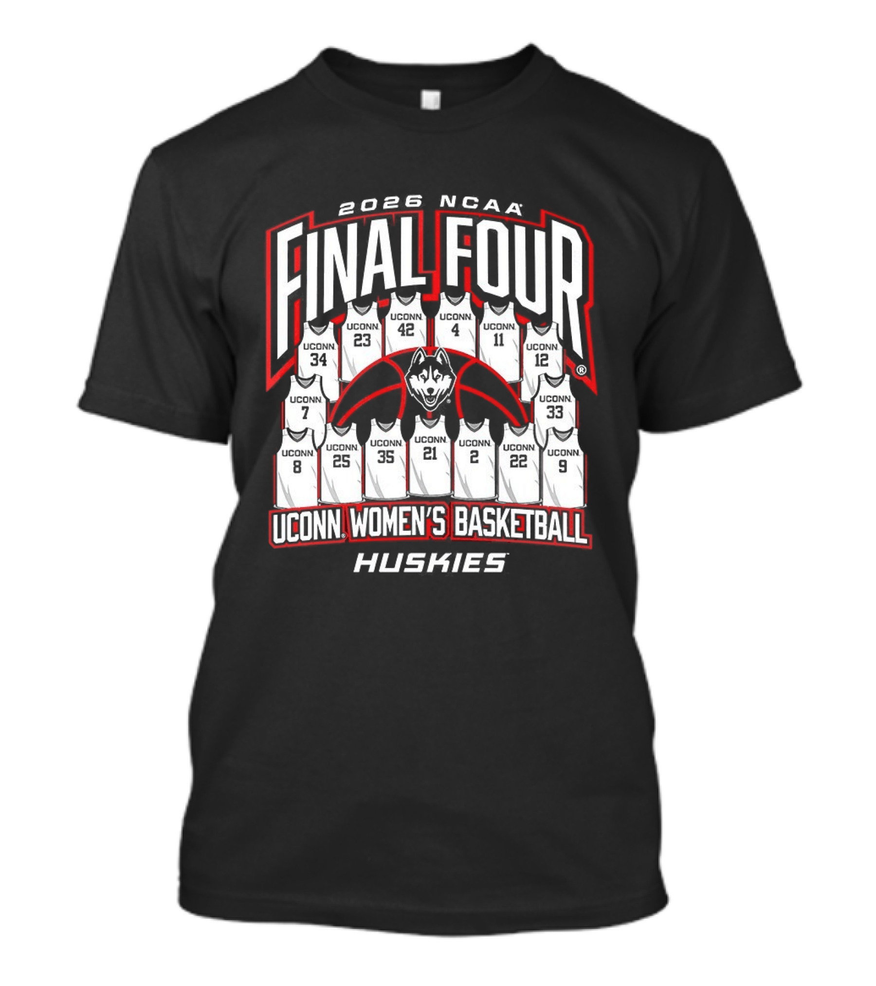 UConn Huskies NCAA Final Four Women's Basketball 2026 Jersey T-Shirt