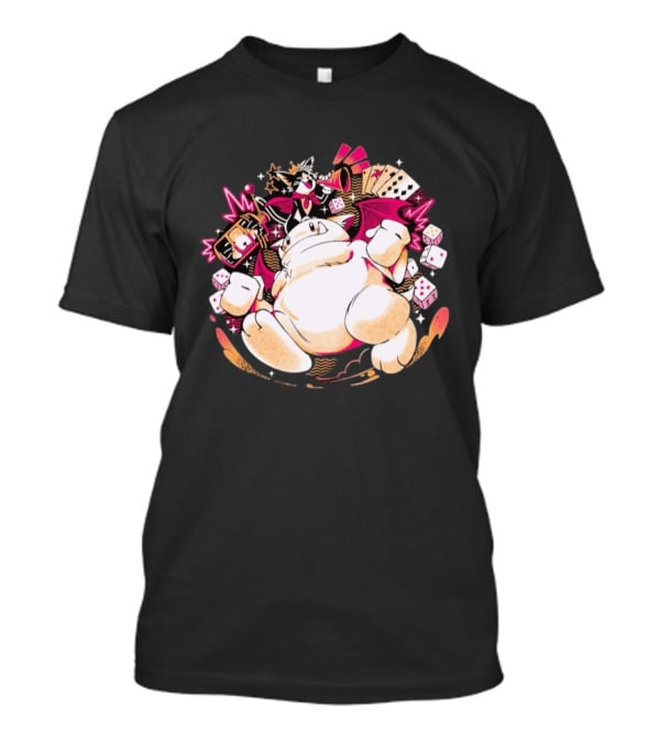 Fortune Favors The Cait Pop Culture Magical Creature With Cards Dice And Mystical T-Shirt