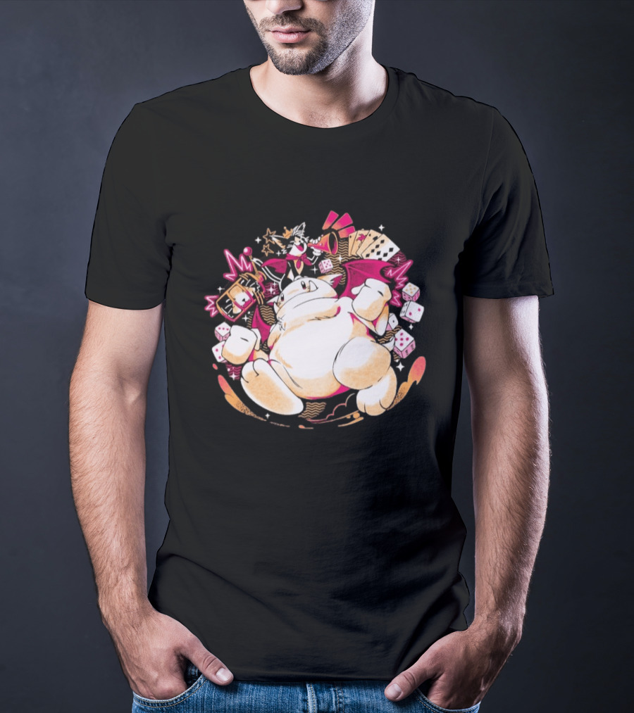 Fortune Favors The Cait Pop Culture Magical Creature With Cards Dice And Mystical T-Shirt