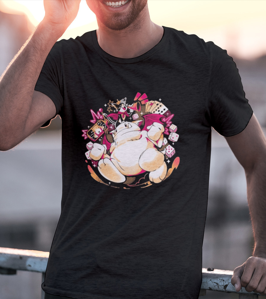 Fortune Favors The Cait Pop Culture Magical Creature With Cards Dice And Mystical T-Shirt