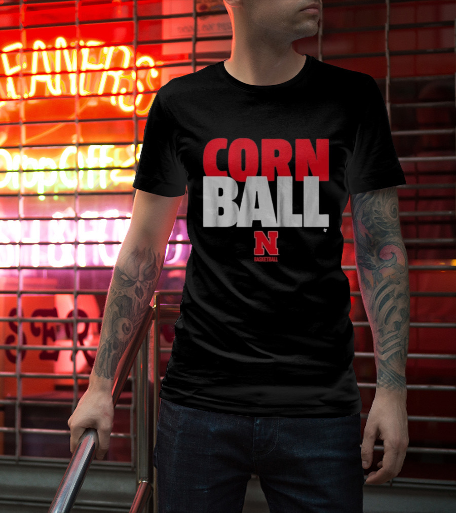 Nebraska Cornhuskers Corn Ball Basketball T-Shirt