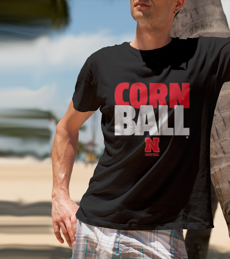 Nebraska Cornhuskers Corn Ball Basketball T-Shirt