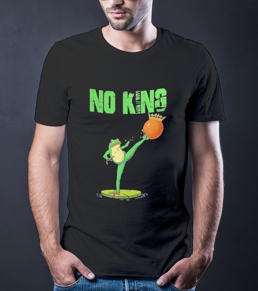 No Kings Portland Frog Kick Out Orange Protest T-Shirt