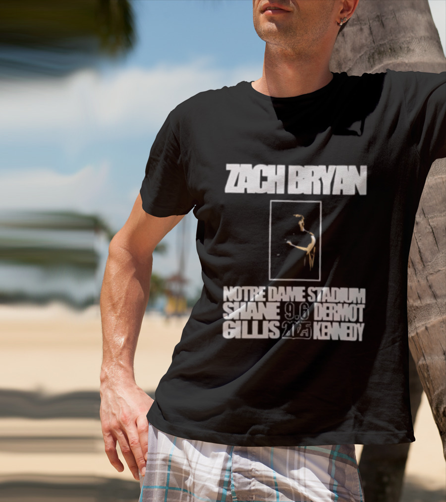 Zach Bryan Notre Dame Stadium Sept 2025 Event Date And Venue T-Shirt