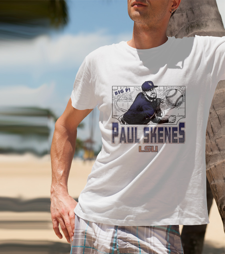 Big Leagues Paul Skenes LSU Baseball Pitcher T-Shirt