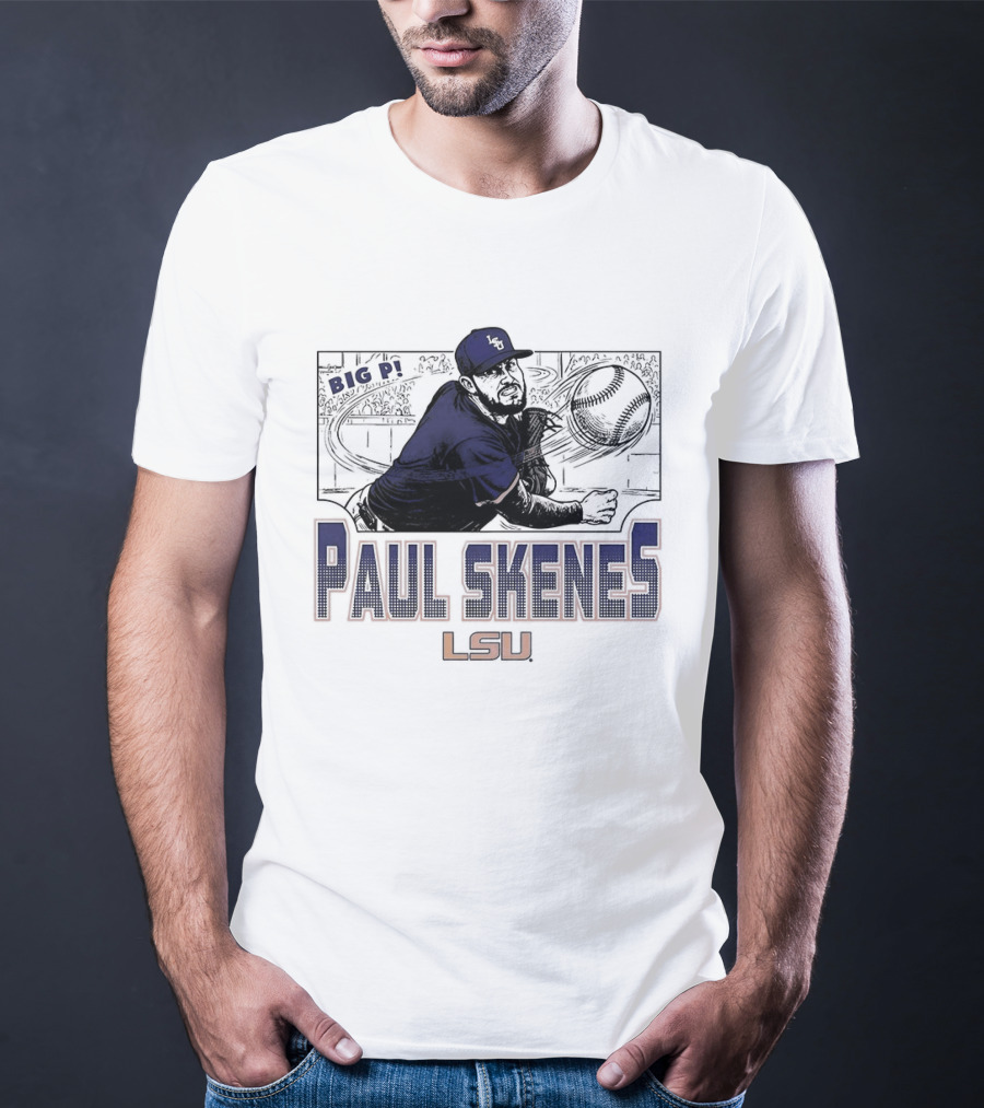 Big Leagues Paul Skenes LSU Baseball Pitcher T-Shirt