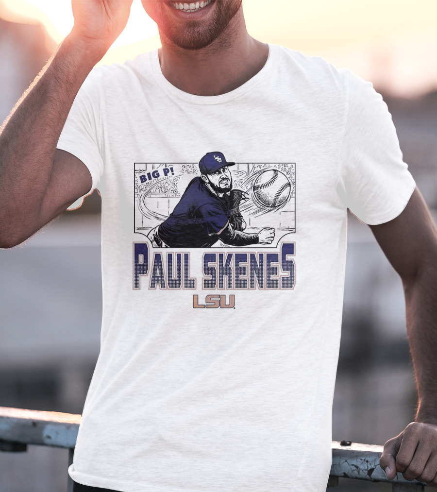 Big Leagues Paul Skenes LSU Baseball Pitcher T-Shirt