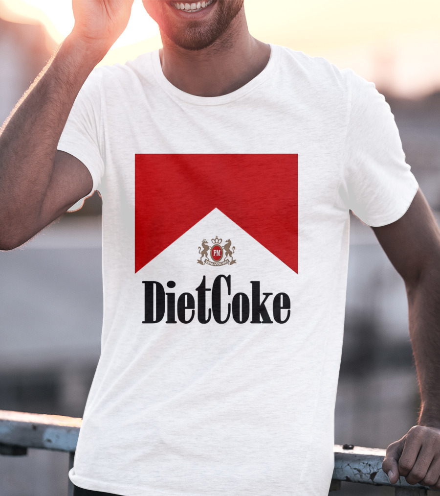 Diet Coke Marlboro Cigarettes Red V Shape PM Crest T-Shirt
