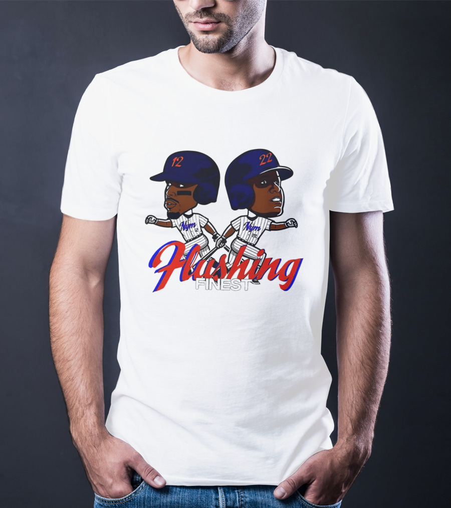 Juan Soto Vs Francisco Lindor Flushing Finest New York Mets Baseball Caricature T-Shirt