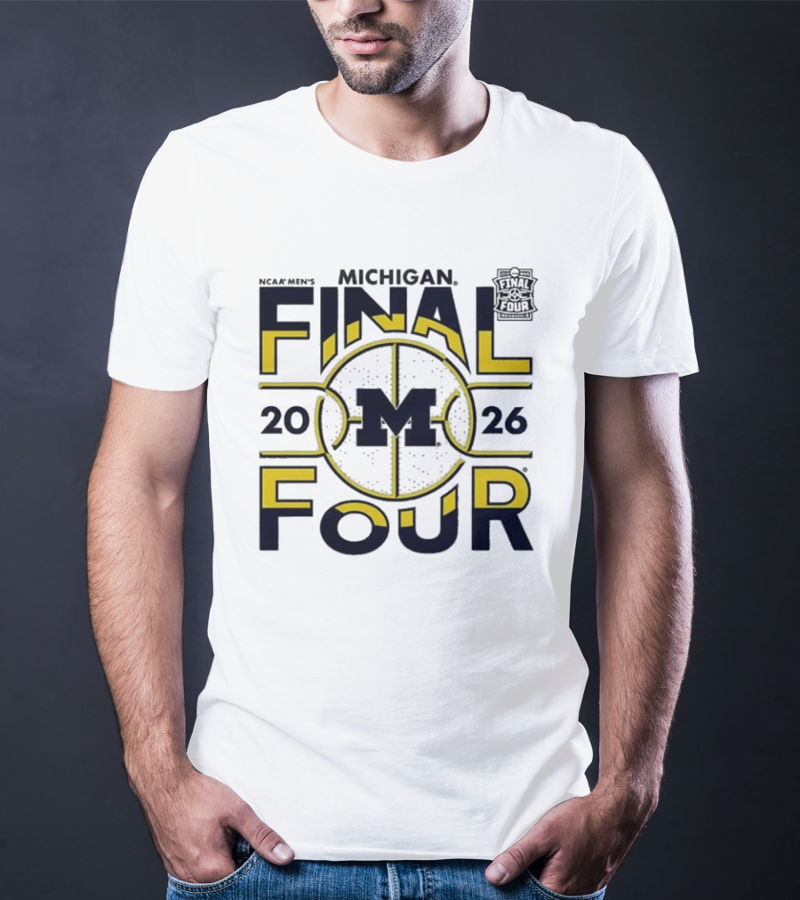 NCAA Men's Michigan Final Four 2026 Basketball M Wolverines T-Shirt