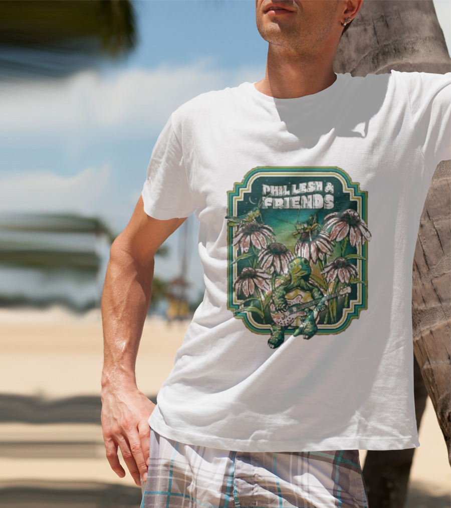 Phil Lesh And Friends Turtle Playing Guitar Among Flowers Butterfly T-Shirt