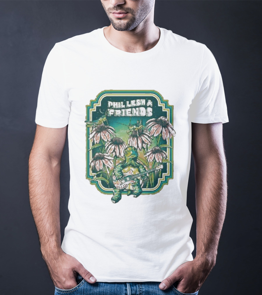 Phil Lesh And Friends Turtle Playing Guitar Among Flowers Butterfly T-Shirt