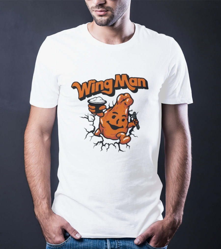 Buffalo Bills Wing Man Oh Yeah Chicken Wing Cracking Through T-Shirt