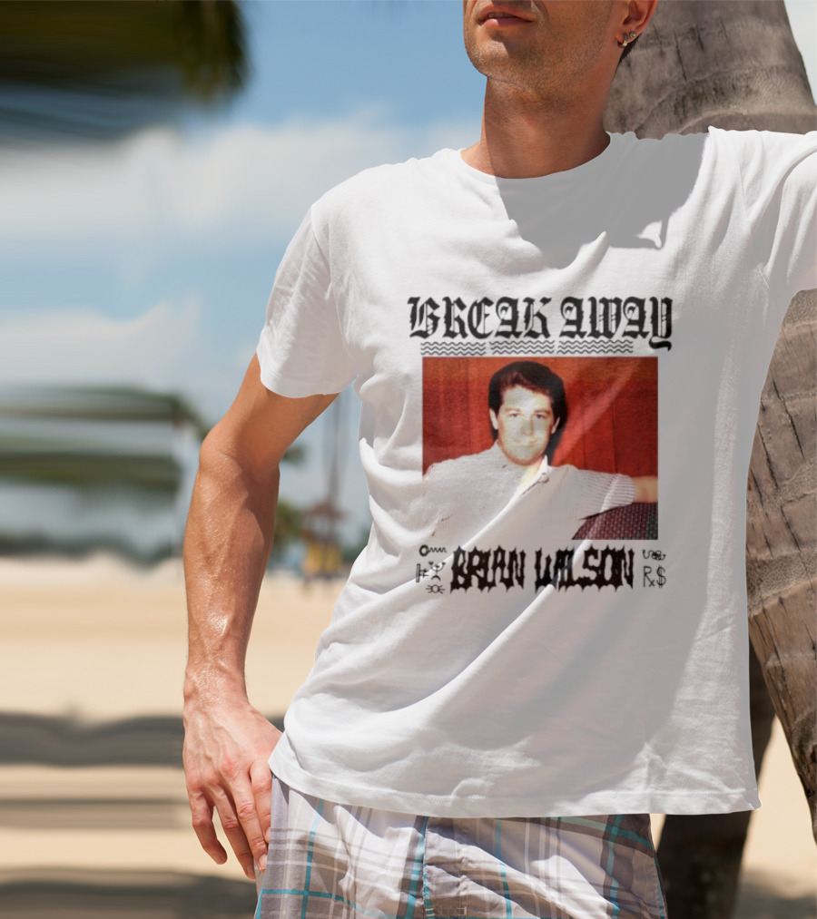 BREAK AWAY BRIAN WILSON Photo Portrait Striped T-Shirt