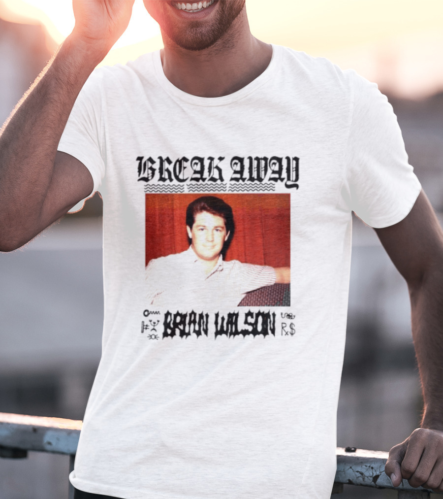 BREAK AWAY BRIAN WILSON Photo Portrait Striped T-Shirt