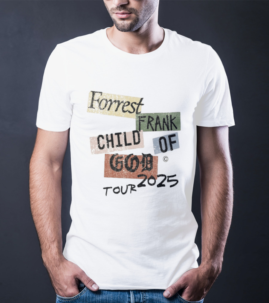 Forrest Frank Child Of God Tour 2025 Color Block Collage T-Shirt
