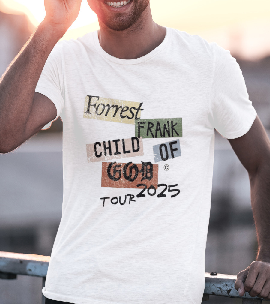 Forrest Frank Child Of God Tour 2025 Color Block Collage T-Shirt