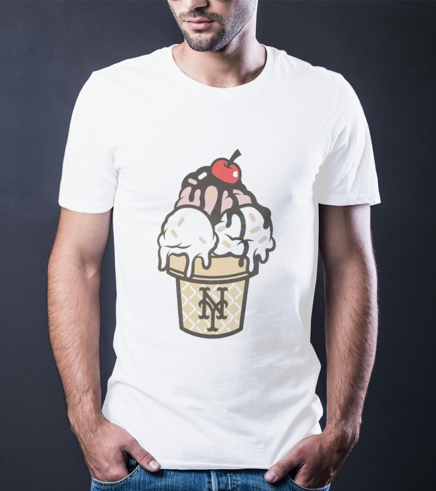 New York Mets Ice Cream Sundae Frozen Treats Cone T-Shirt