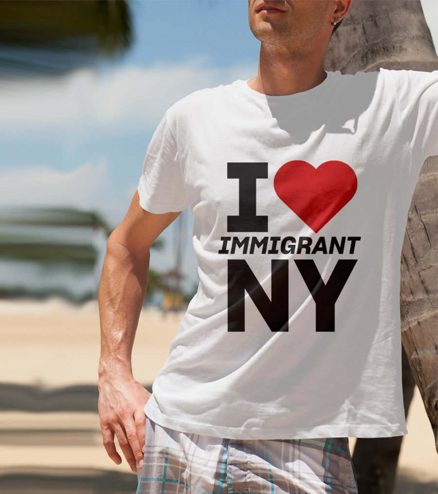I Love Immigrant NY Heart Icon New York T-Shirt