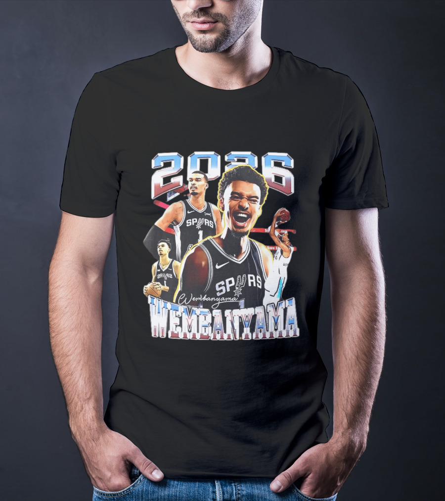 2026 Victor Wembanyama Spurs NBA Player T-Shirt