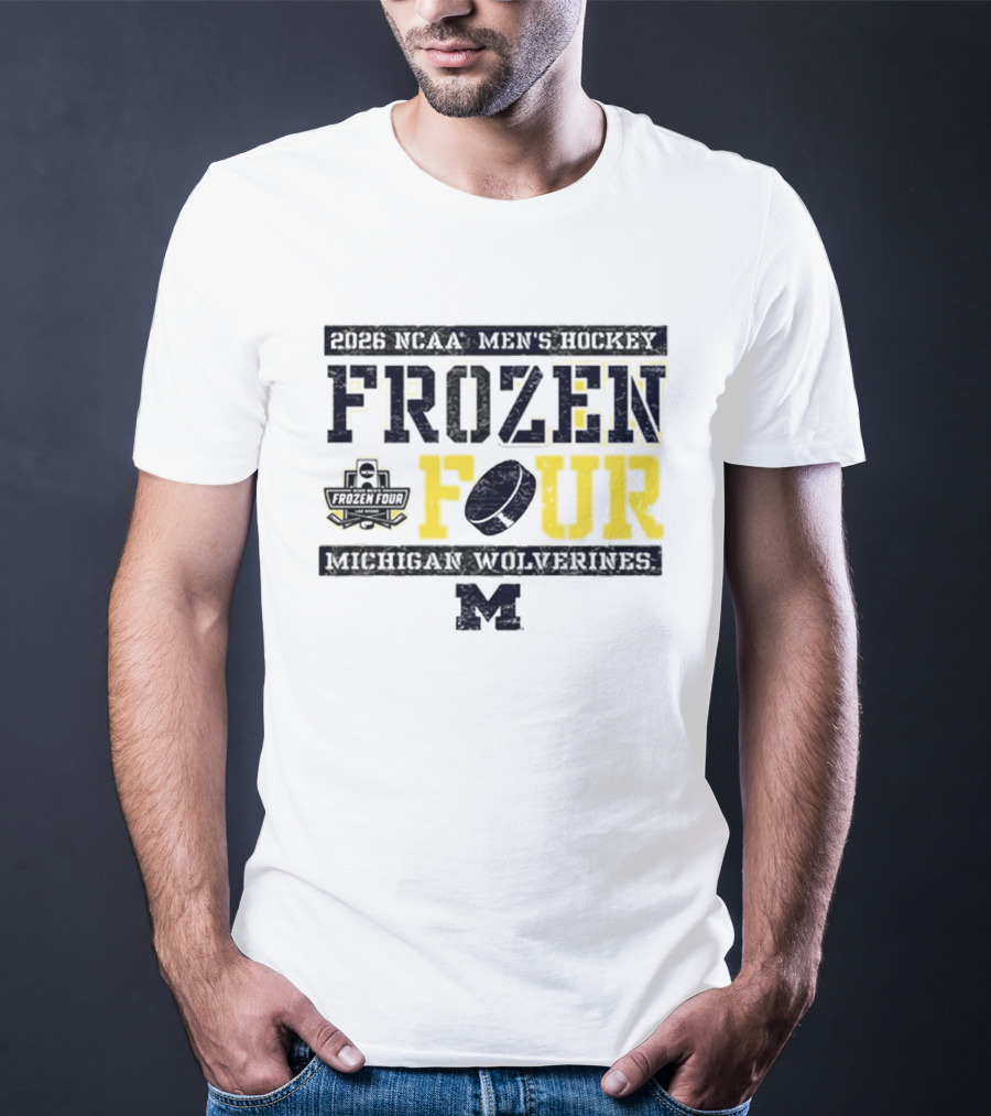 2026 NCAA Men's Hockey Frozen Four Michigan Wolverines T-Shirt