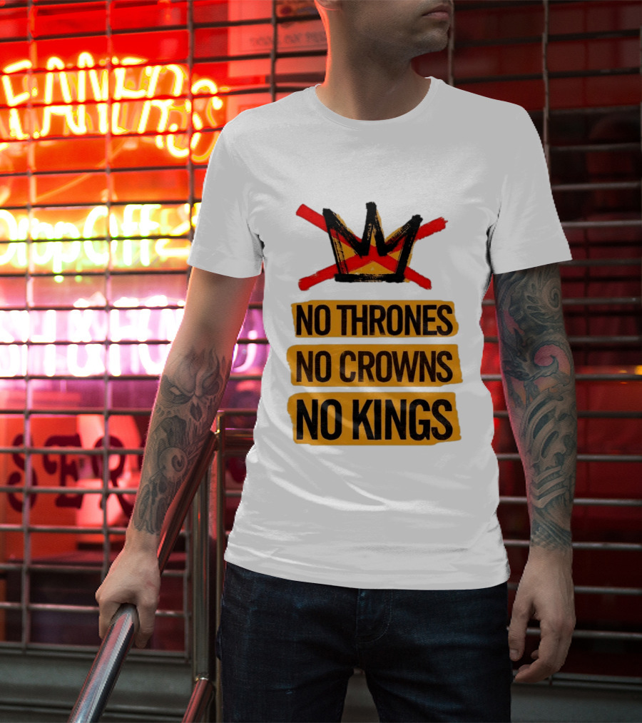 No Thrones No Crowns No Kings Crown Symbol Crossed Out In Red T-Shirt