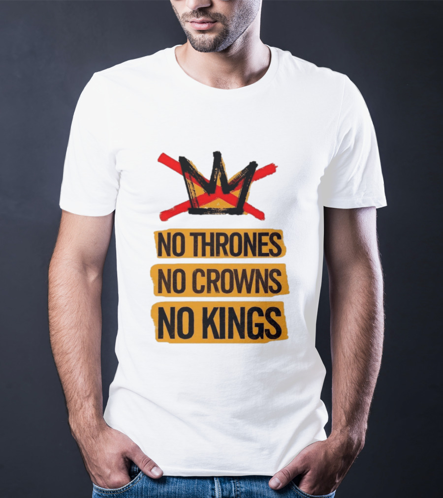 No Thrones No Crowns No Kings Crown Symbol Crossed Out In Red T-Shirt