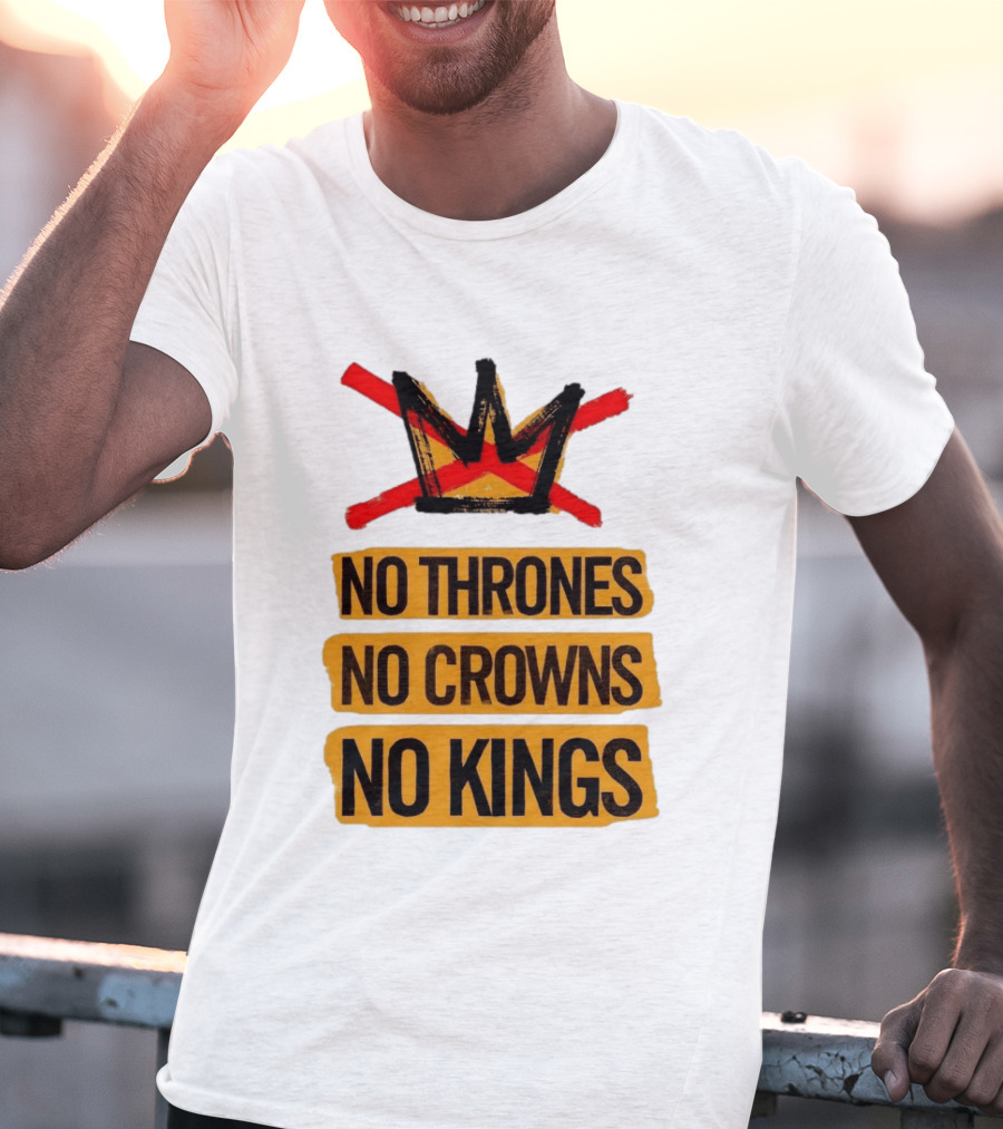 No Thrones No Crowns No Kings Crown Symbol Crossed Out In Red T-Shirt