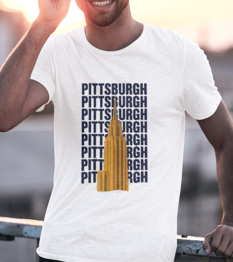 Pittsburgh Deco Building Repeated T-Shirt