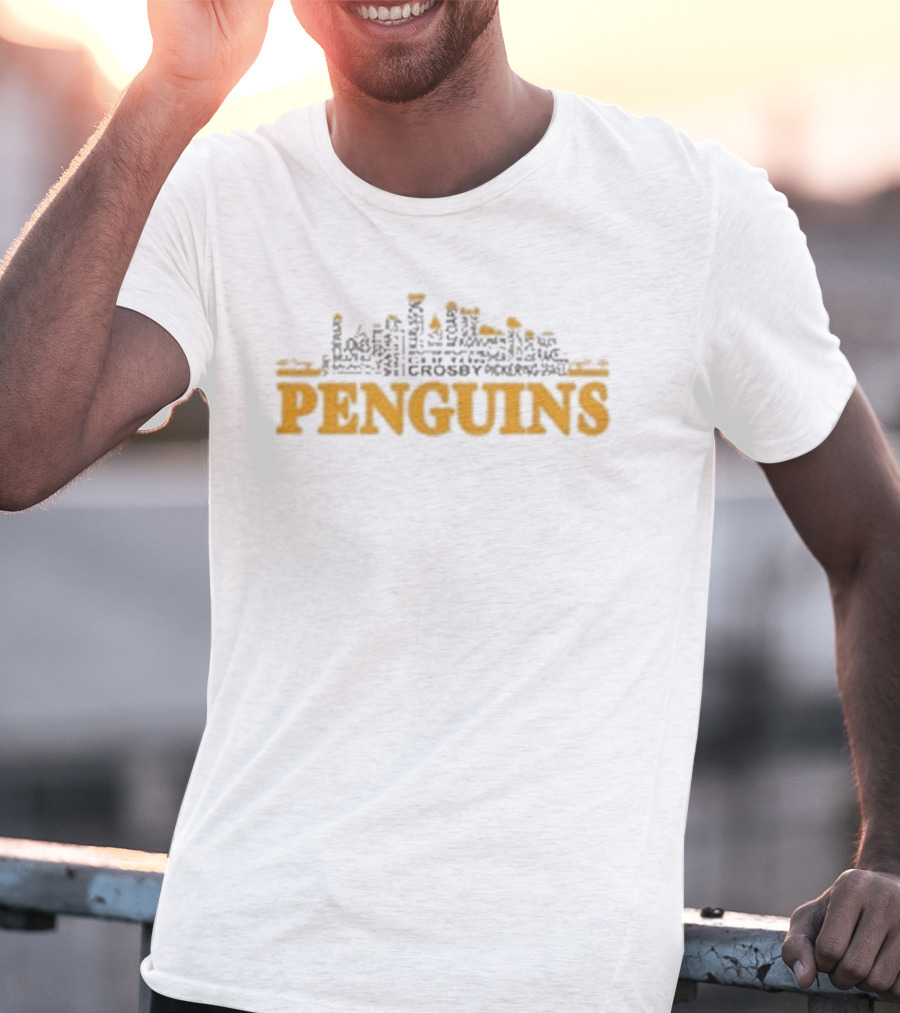 Pittsburgh Penguins City Skyline Roster T-Shirt