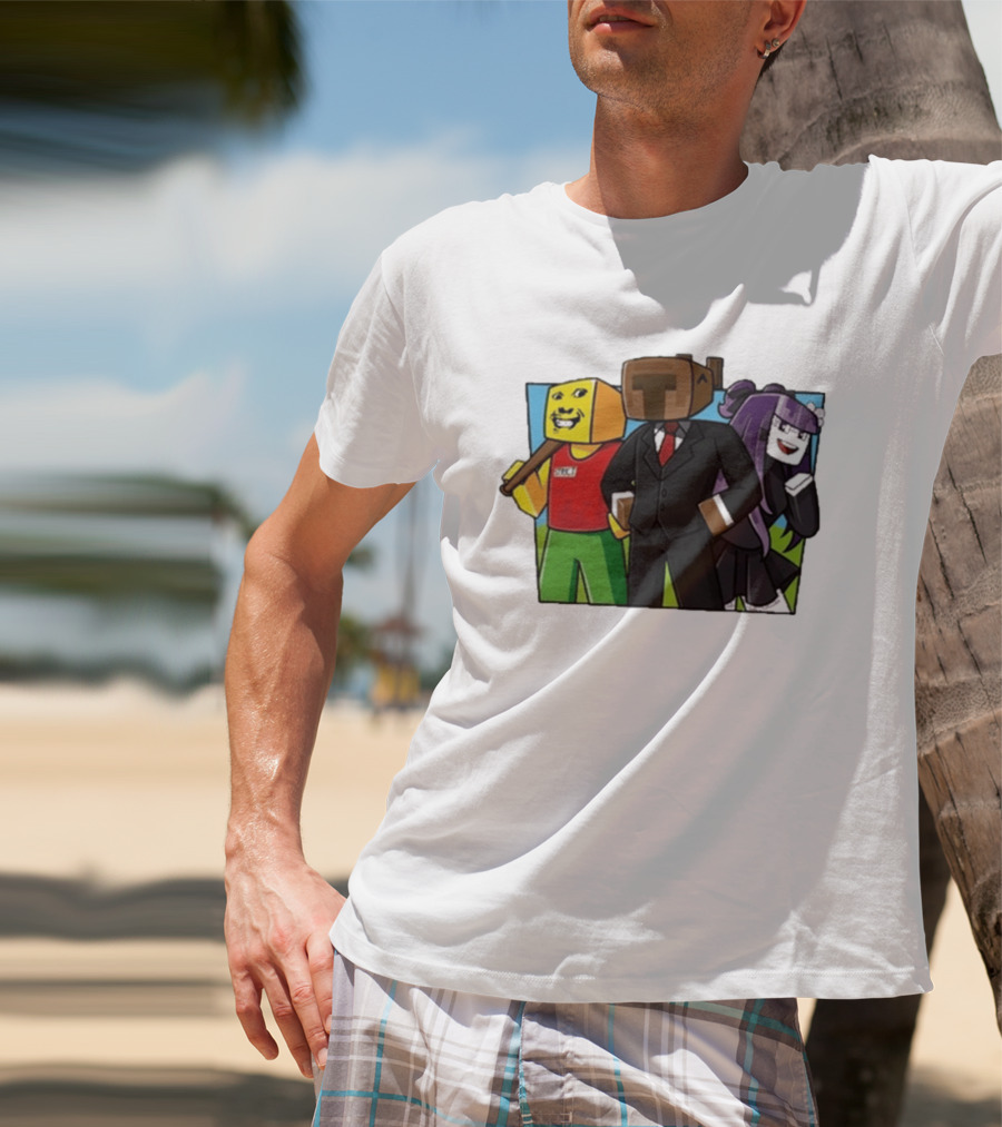 Tricou SKY PRIETENII Minecraft Inspired Characters Block T-Shirt