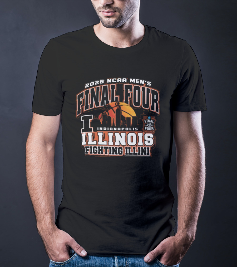 2026 NCAA Men's Final Four Indianapolis Illinois Fighting Illini Basketball T-Shirt