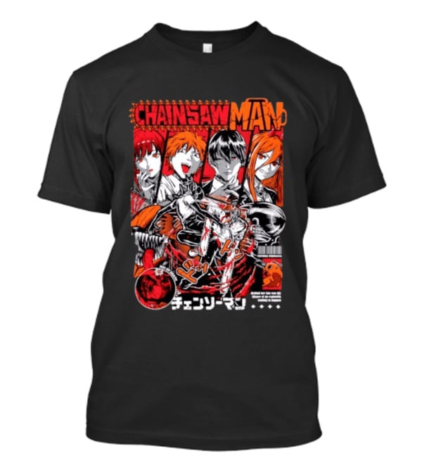 Chainsaw Man Manga Characters Reze Denji Power Aki Hayakawa Manga Cover T-Shirt