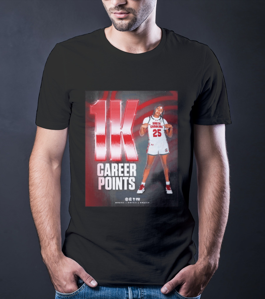 South Carolina Gamecocks Raven Johnson 1K Career Points T-Shirt