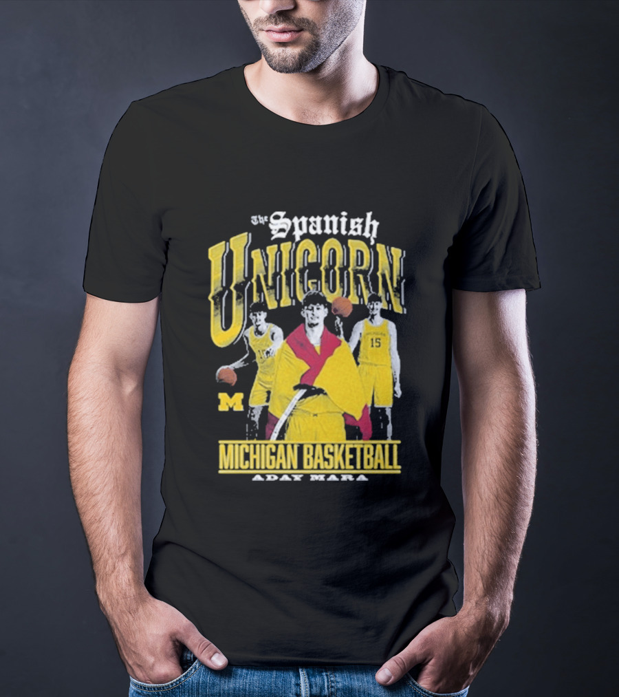 Spanish Unicorn Michigan Basketball Aday Mara Players With Basketball T-Shirt
