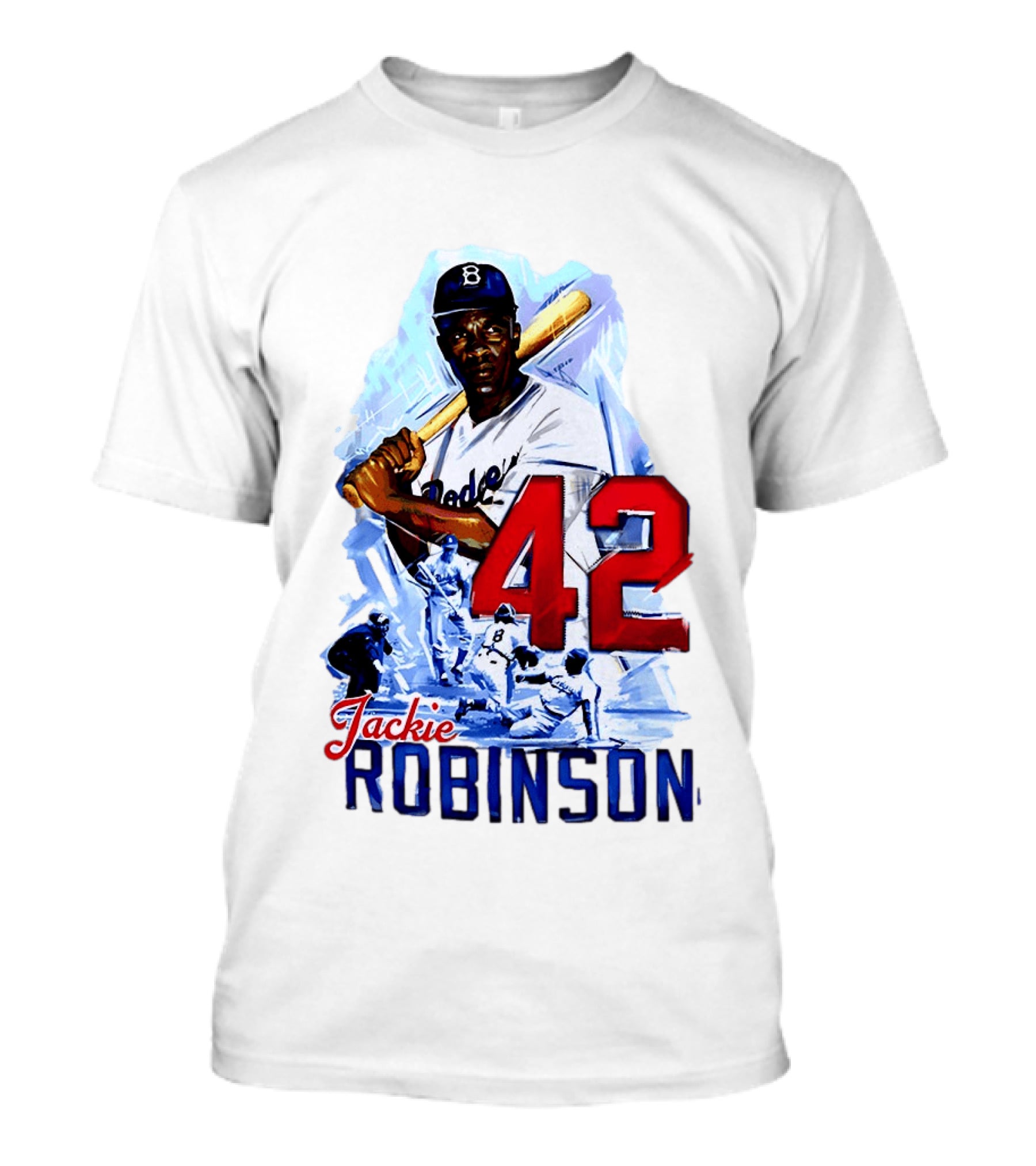 Jackie Robinson 42 Dodgers Baseball Legends T-Shirt