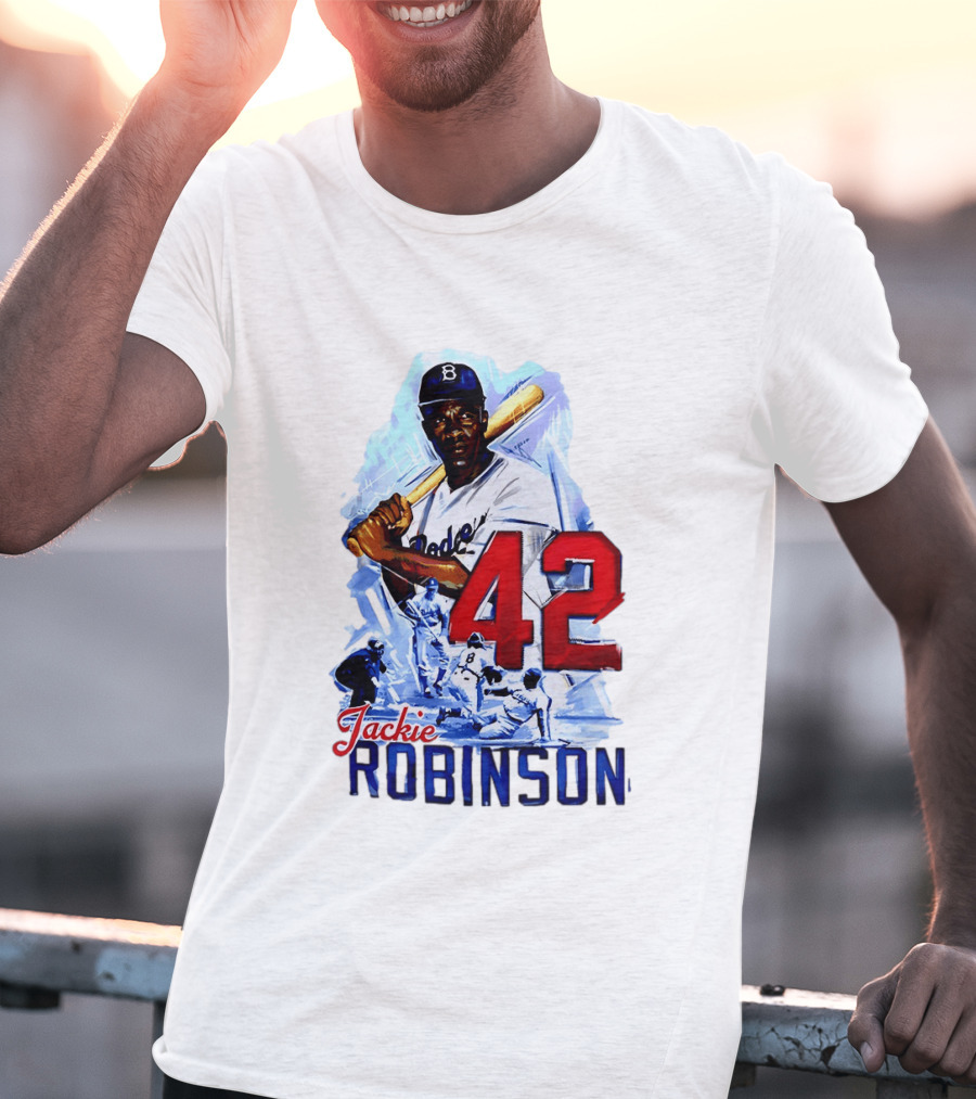 Jackie Robinson 42 Dodgers Baseball Legends T-Shirt