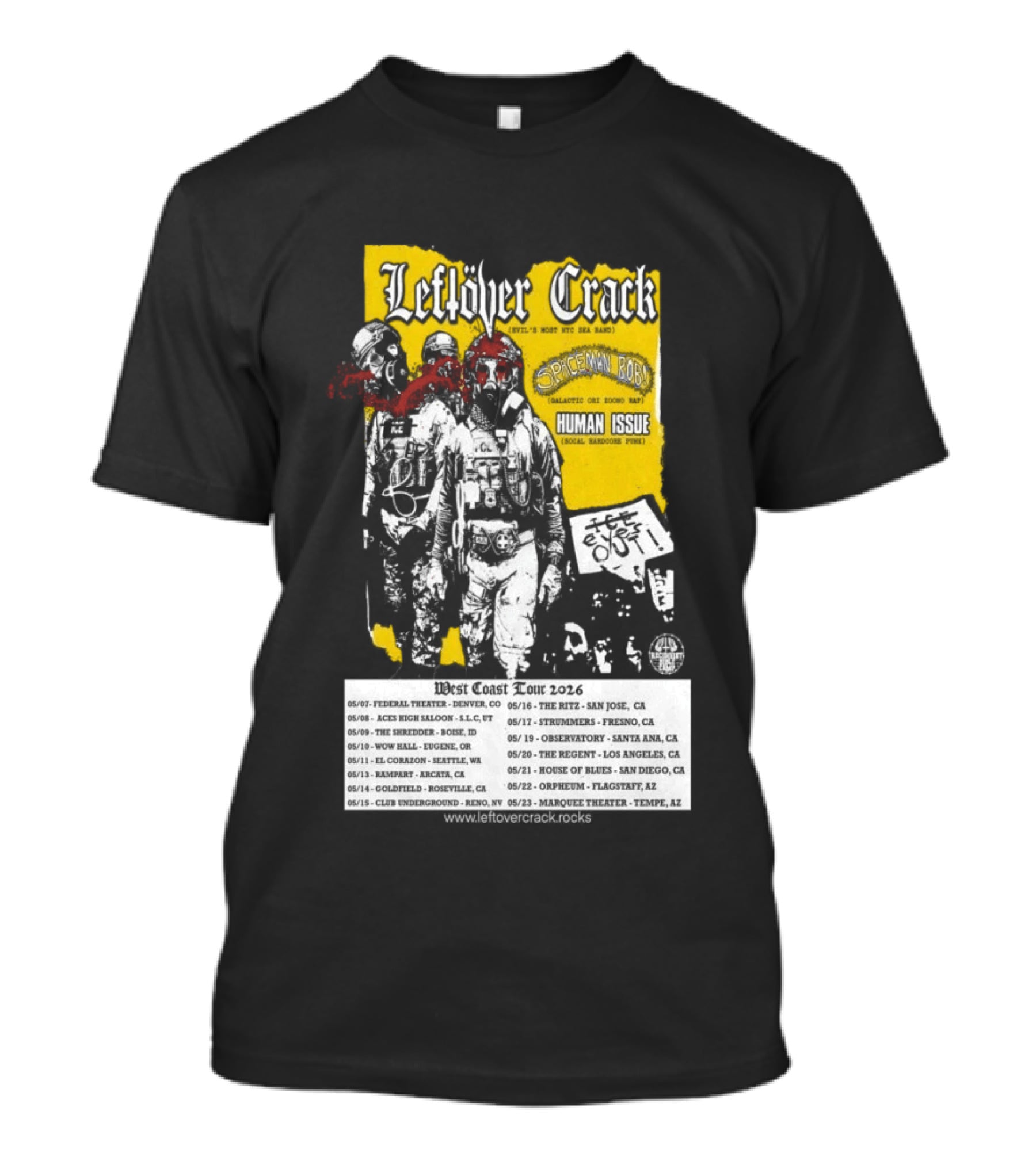 Leftover Crack West Coast 2026 Shows Vintage Punk Rock Tour Dates T-Shirt