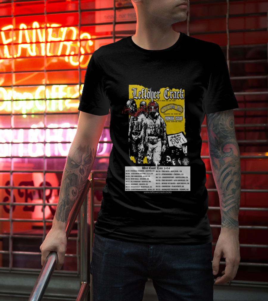Leftover Crack West Coast 2026 Shows Vintage Punk Rock Tour Dates T-Shirt
