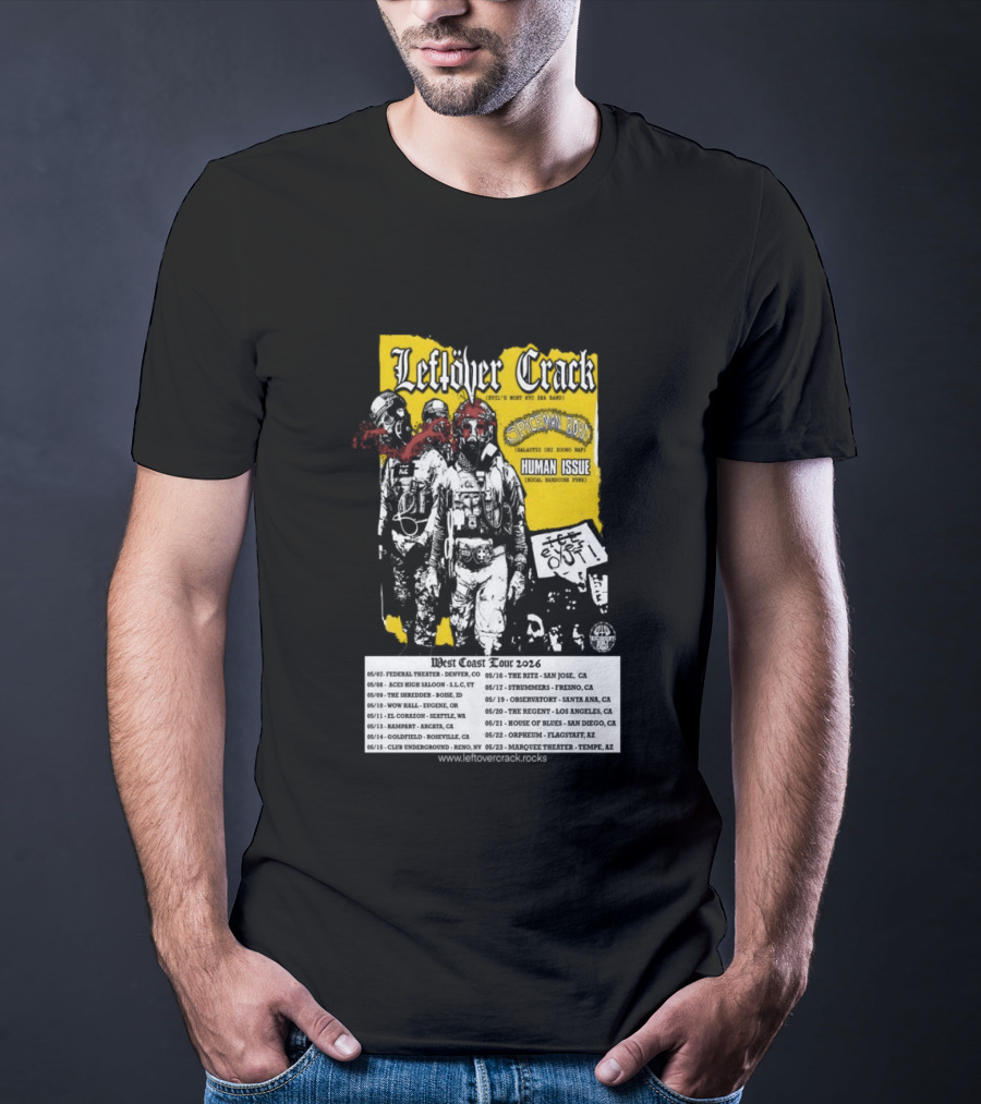 Leftover Crack West Coast 2026 Shows Vintage Punk Rock Tour Dates T-Shirt